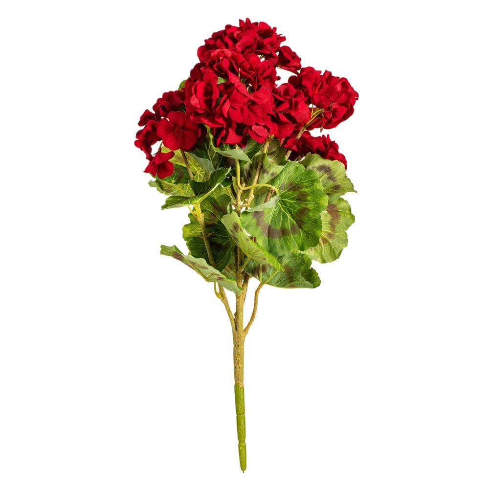 Planta artificial Vickerman Red Geranium Bush 46 cm, pacote com 4