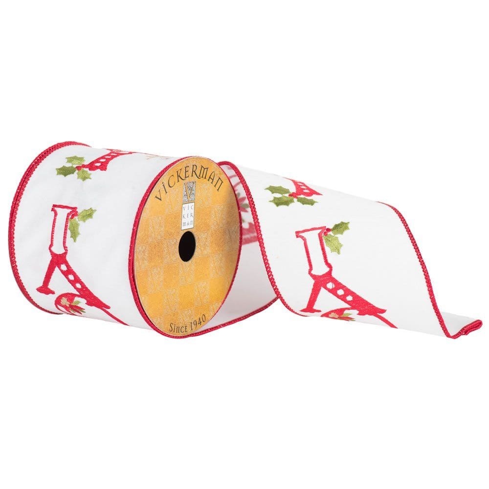 Fita decorativa Vickerman 10m x 10cm bordada Joy