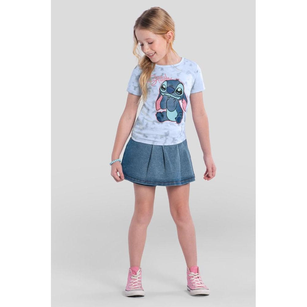 Blusa infantil menina tiedye do Stitch Brandili