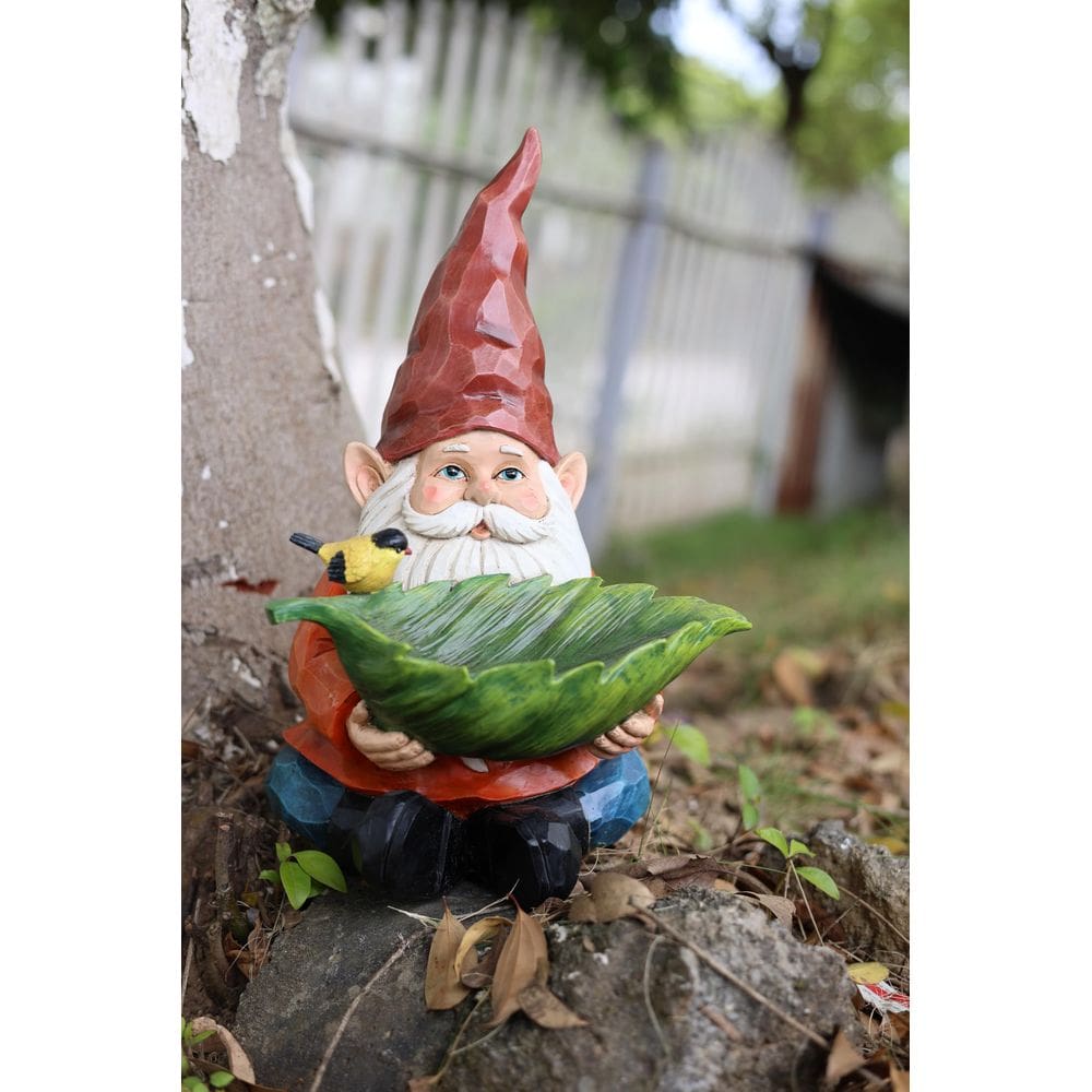 Estatueta Garden Gnome, presente de alta linha, 22x28x35 cm, ao ar livre