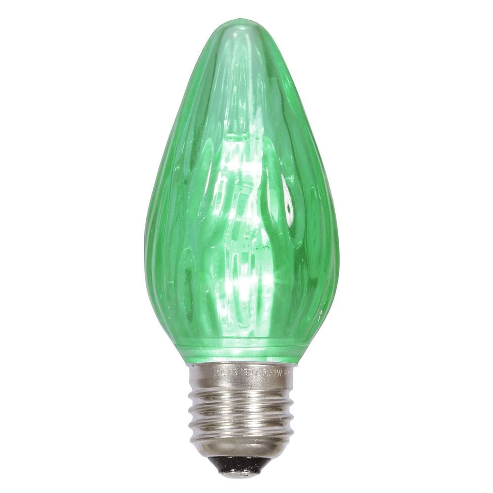 Lâmpada Vickerman F15 Green LED Flame E26 Base 120V Pacote 25