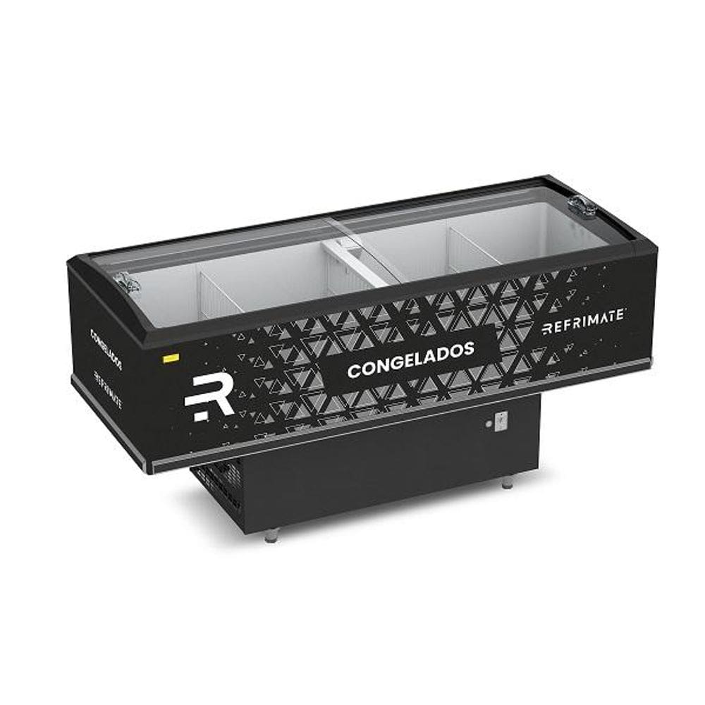 Expositor Ilha Vanguard Top de Congelados e Resfriados Vidro Semi curvo 2,00m EIVT 2000 220v – Refrimate
