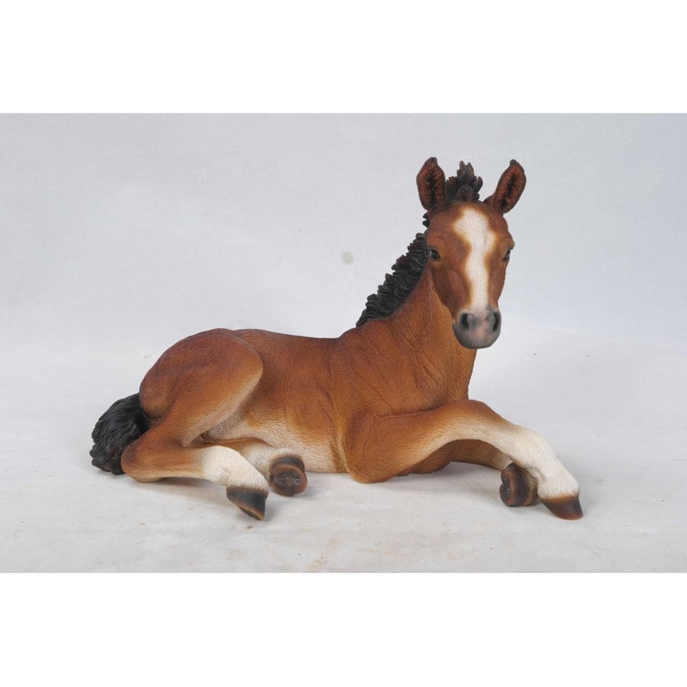 Estatueta Hi-Line Gift Ltd deitando poliresina de cavalo Potro