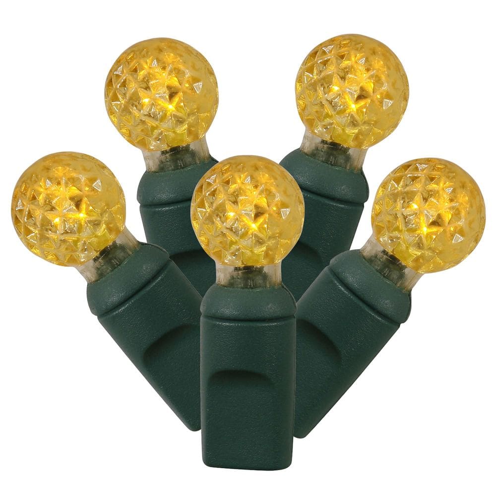 Lâmpada Vickerman 100 LED G12 Yellow Lights Green Wire