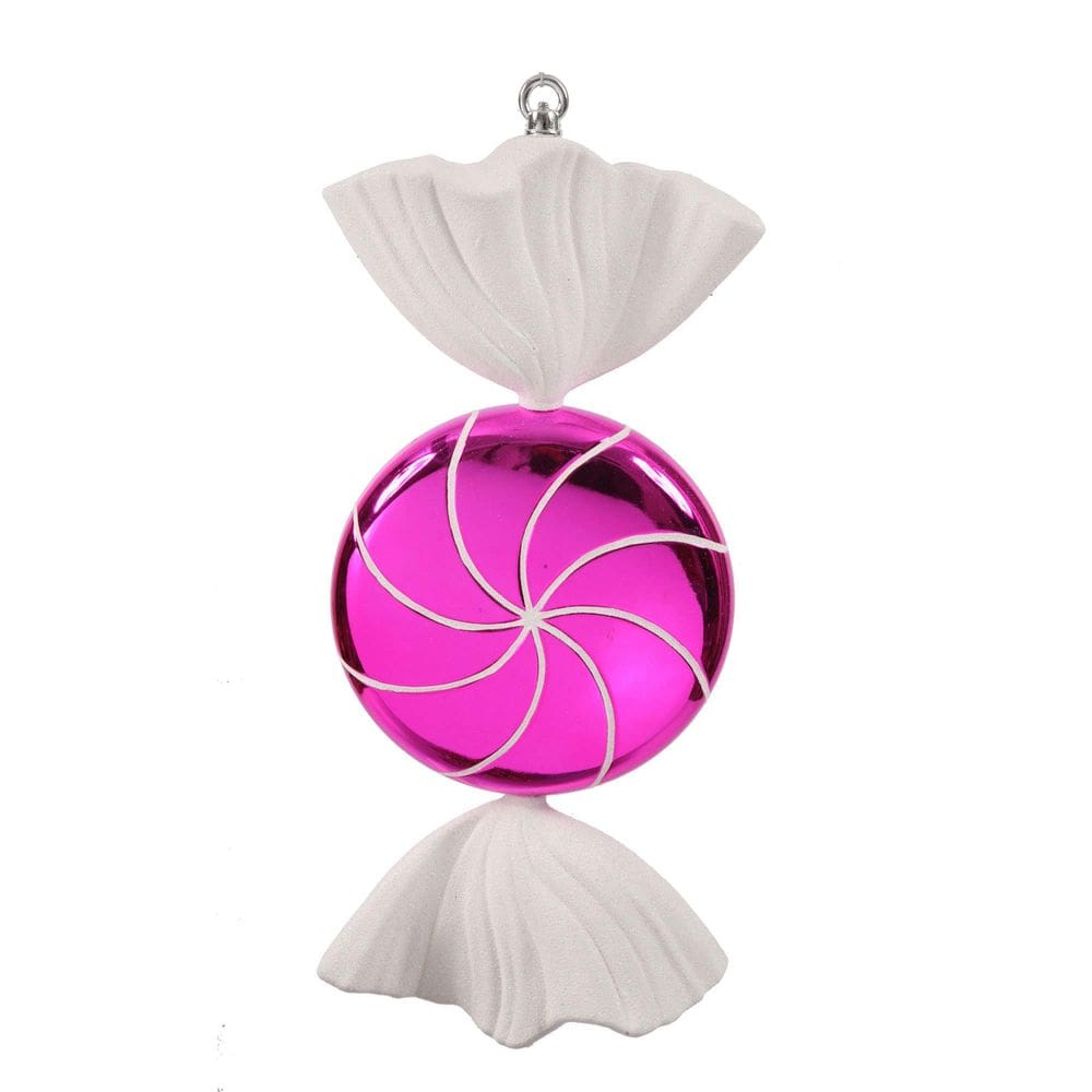 Ornamento suspenso Vickerman 47 cm rosa-branco Candy Swirl