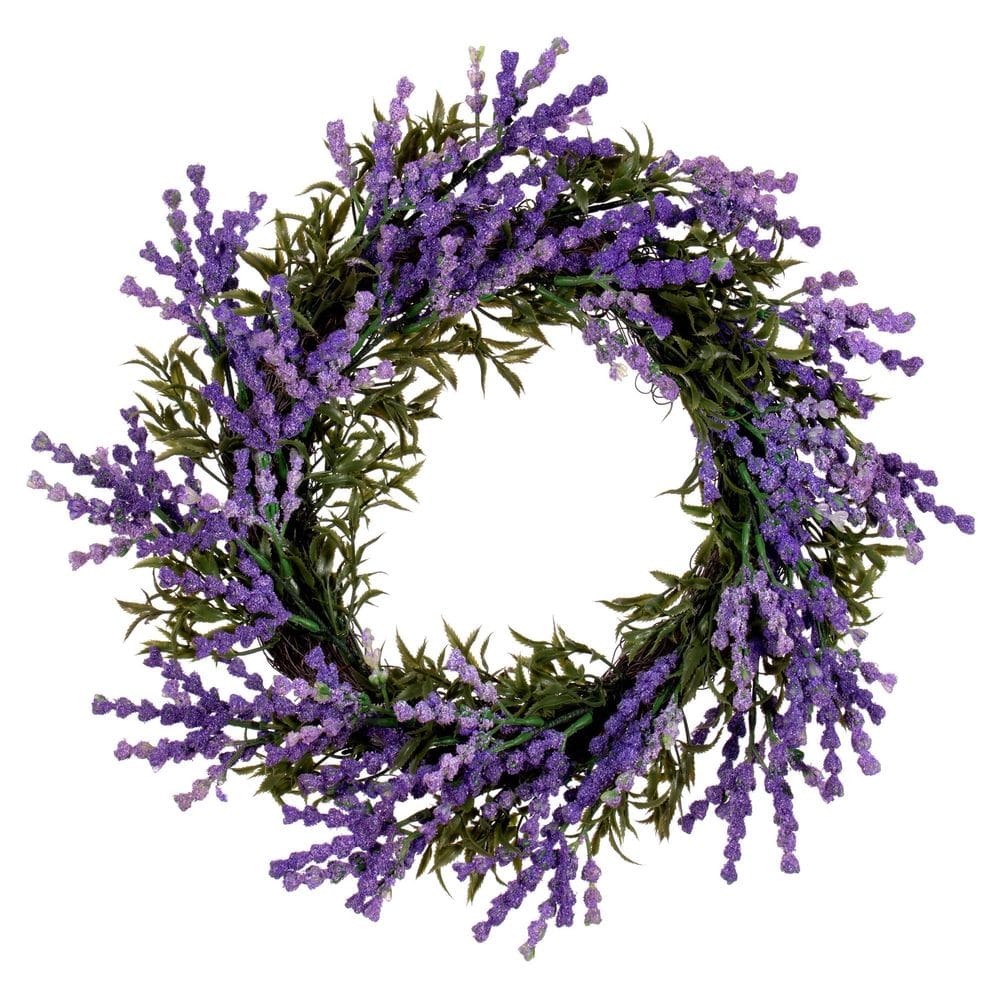 Coroa de flores Vickerman 40cm roxa de lavanda artificial
