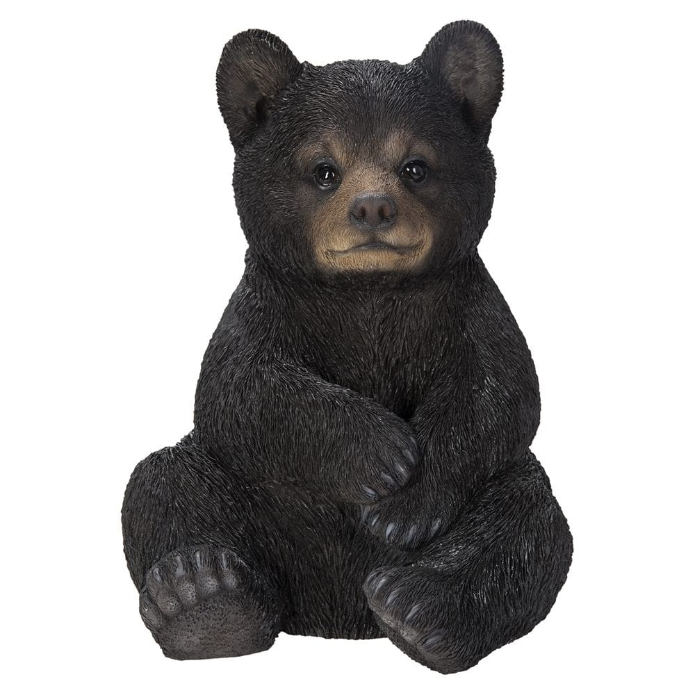 Escultura, presente de alta linha, sentado, filhote de urso preto, poliresina