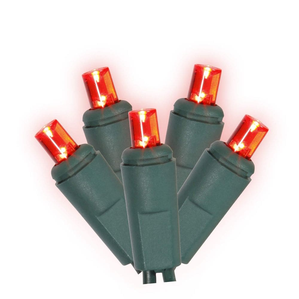 Luz de corda Vickerman 50 LED vermelho cintilante de grande angular