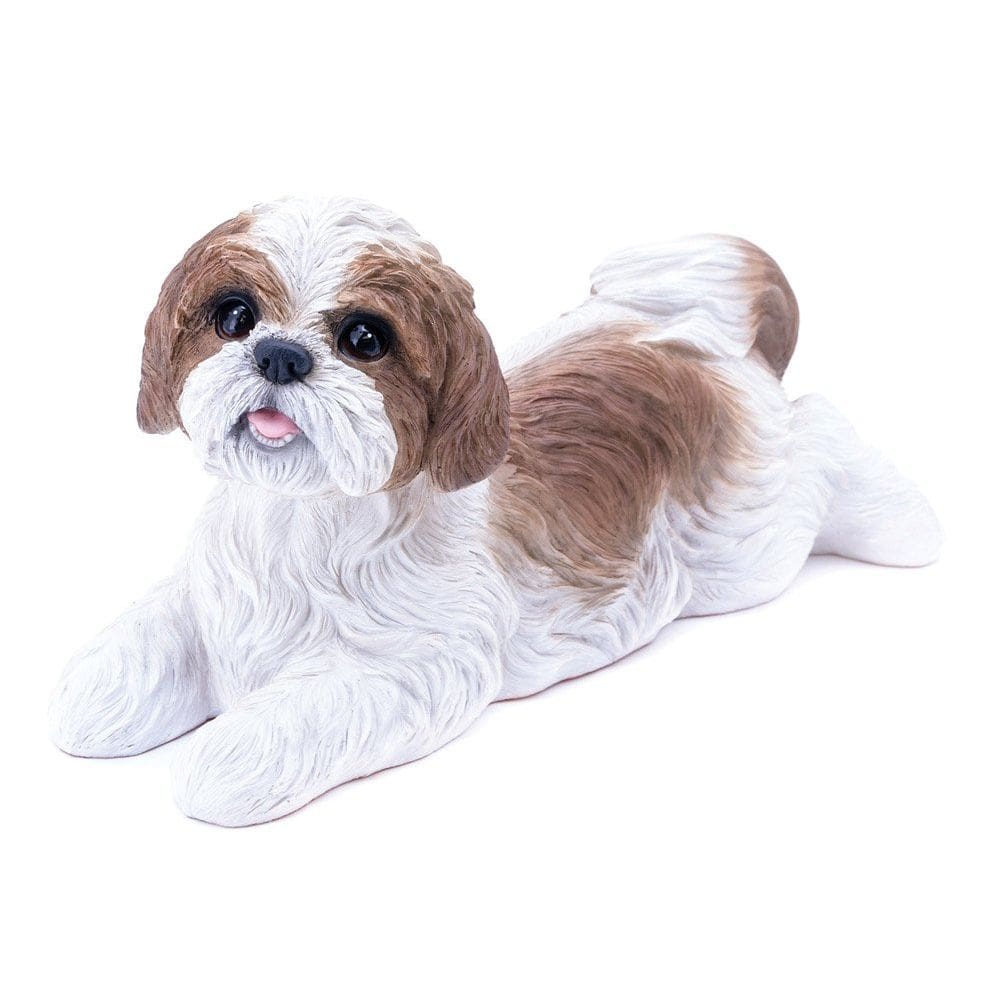 Estátua de cachorro Shih Tzu da Hi-Line Gift Ltd, poliresina, interior e exterior