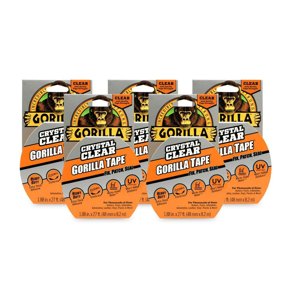 Fita adesiva Gorilla Crystal Clear 1,88 cm x 8,2 m (pacote com 5)