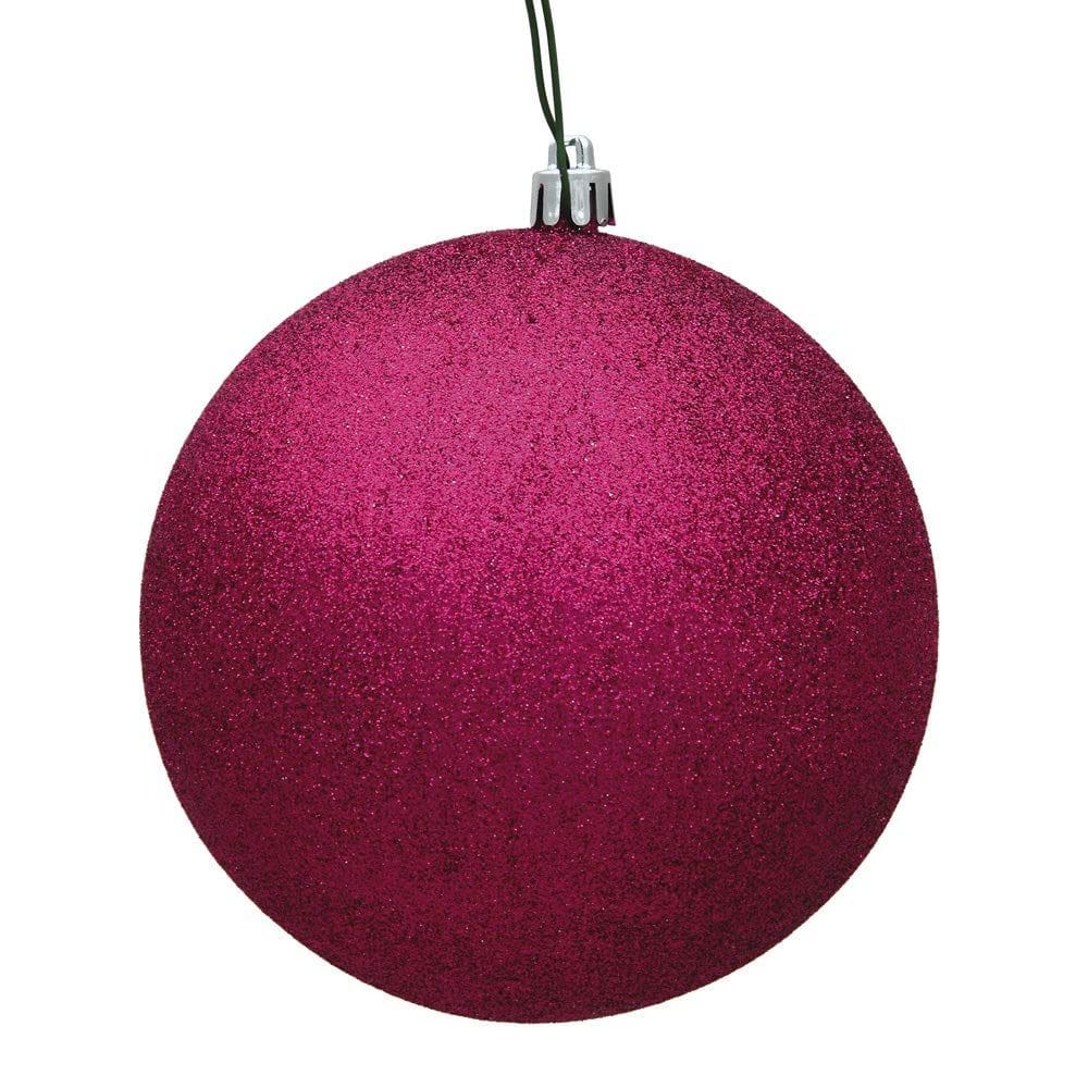 Enfeite suspenso Vickerman, 15 cm, fúcsia glitter, pacote com 4