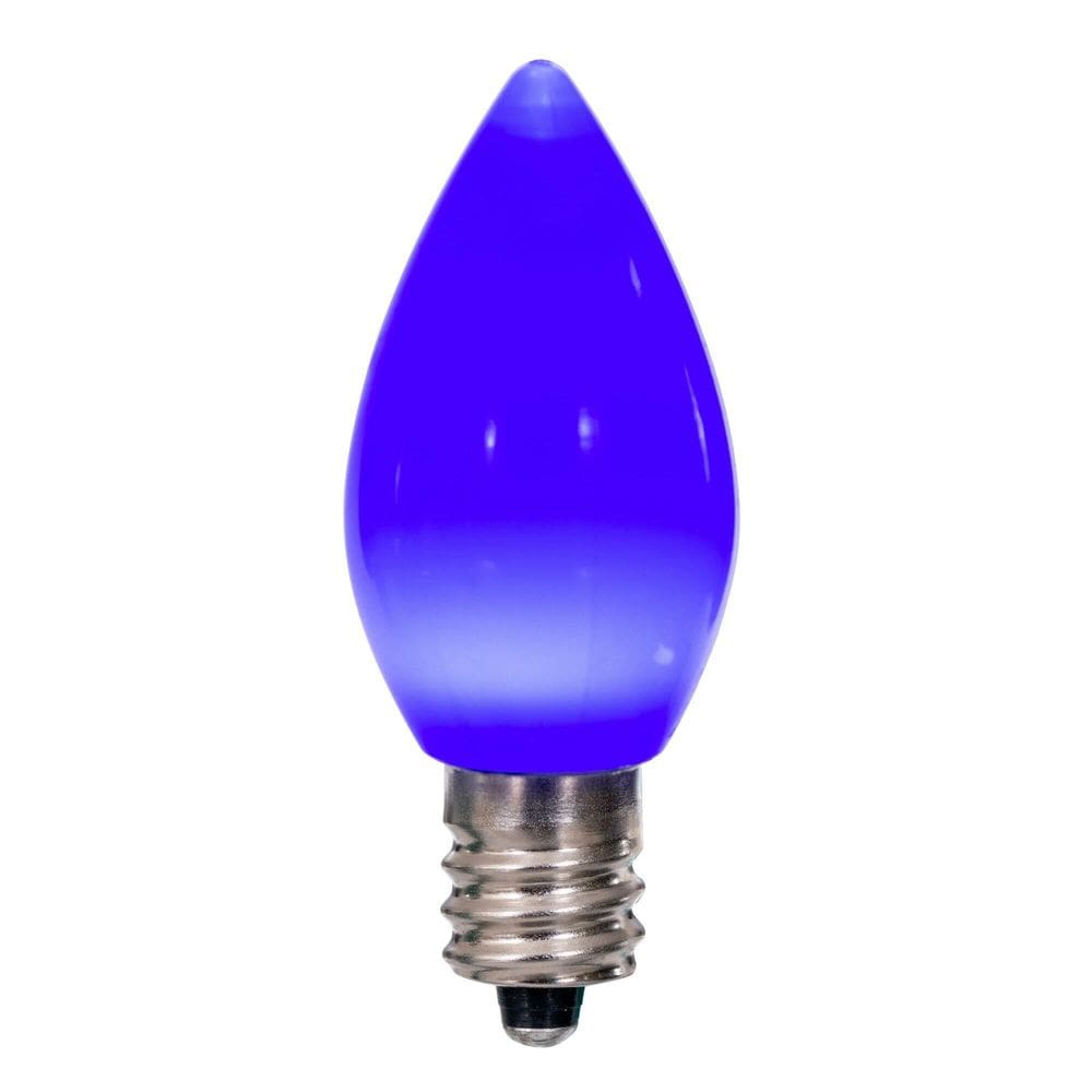 Lâmpada LED de cerâmica azul Vickerman C7 E12 130V, pacote 25