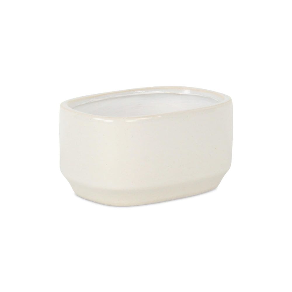 Vaso pequeno de cerâmica Off White Elegora da Planter Cheung