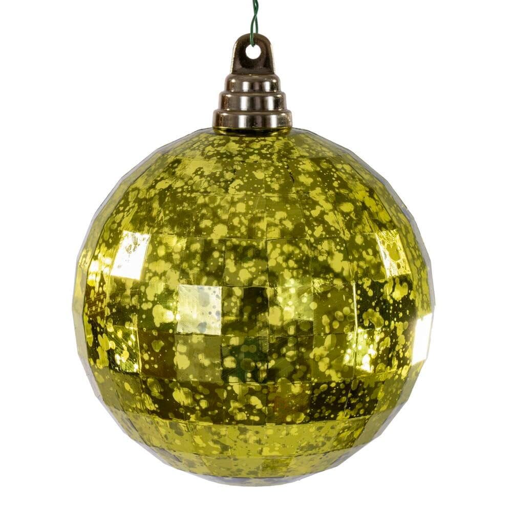 Enfeite suspenso Vickerman 12 cm Lime Mirror Mercury, pacote com 4