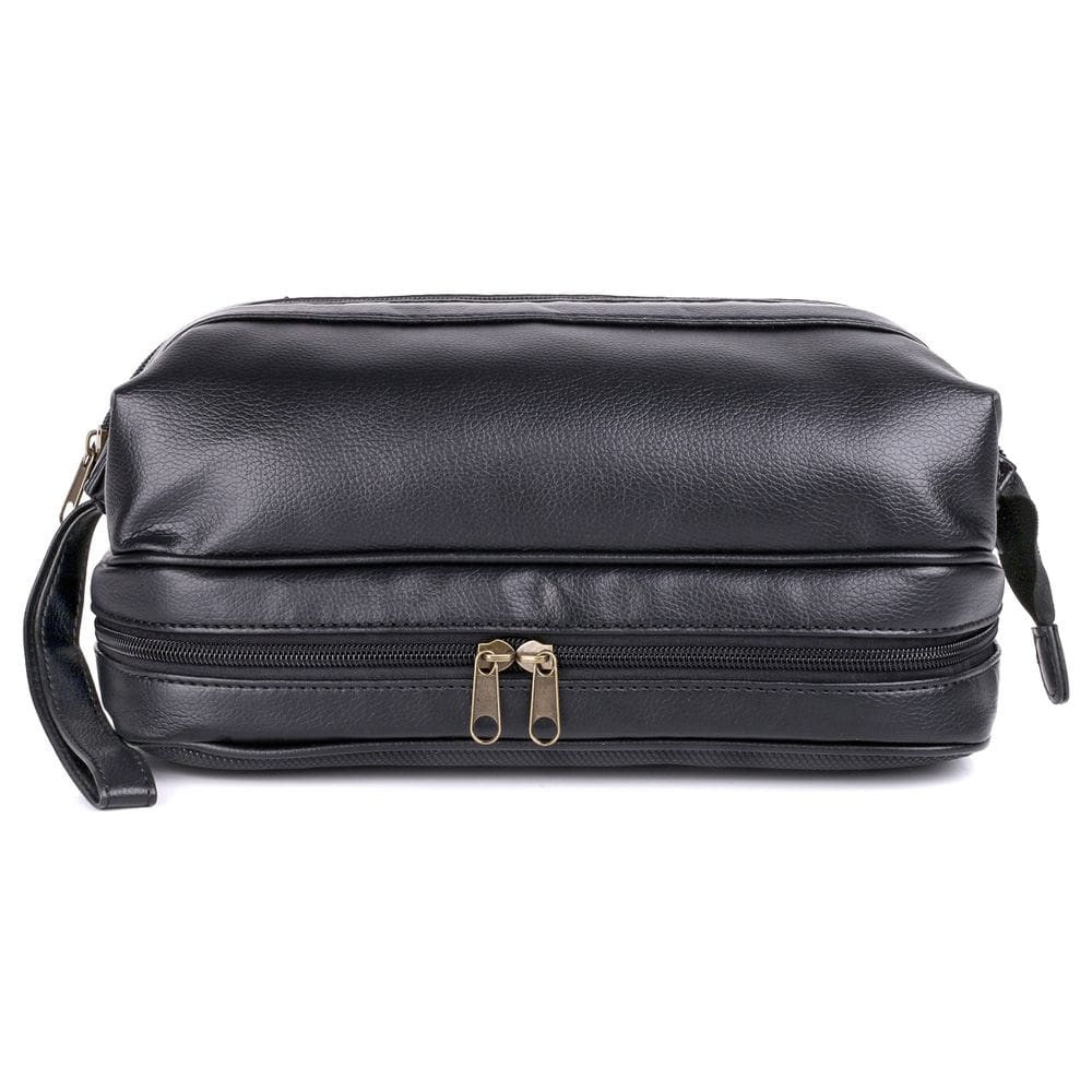 Kit de viagem Dopp Jumbo Black Vegan Leather com itens de bônus