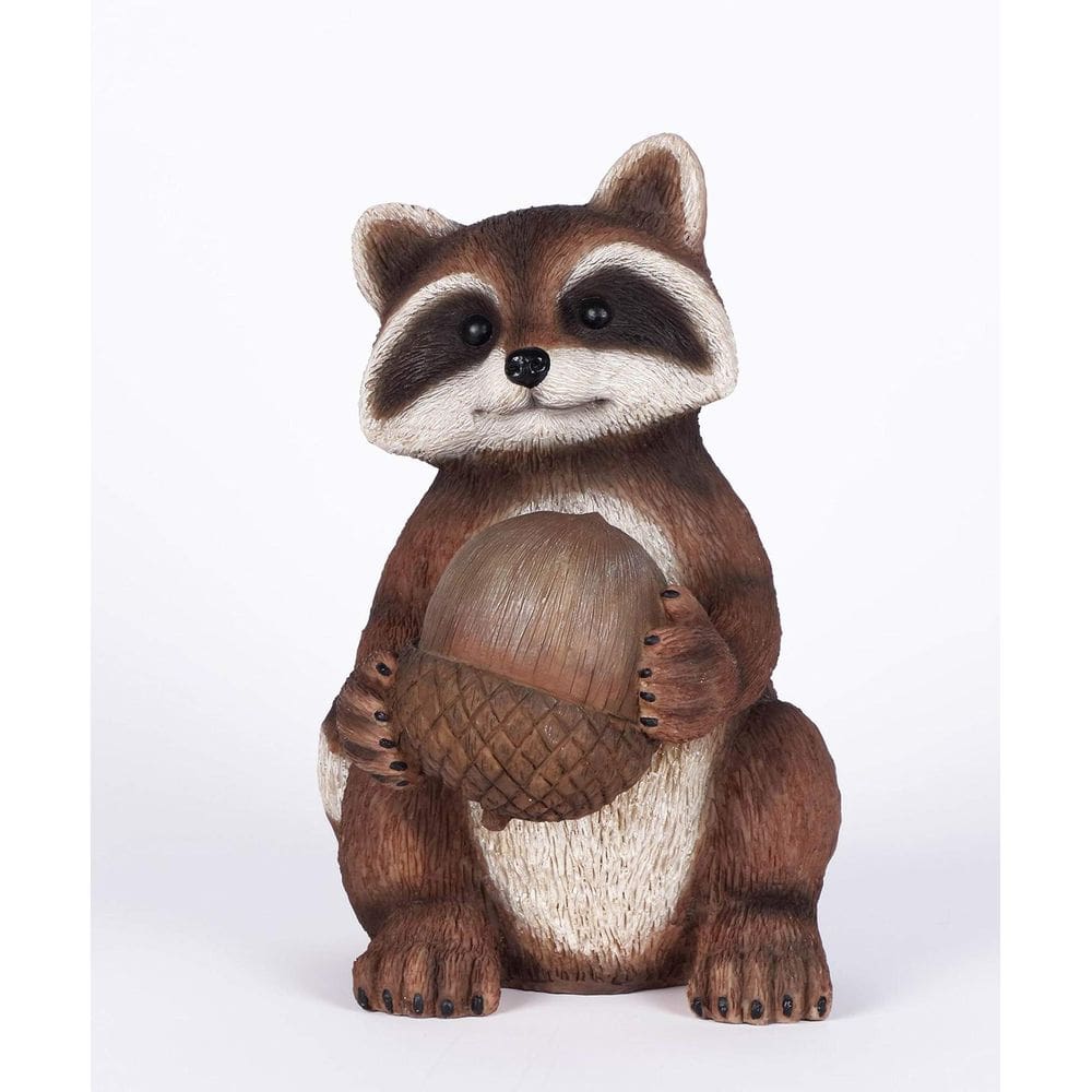 Figura decorativa Hi-Line Gift Raccoon Holding Acorn