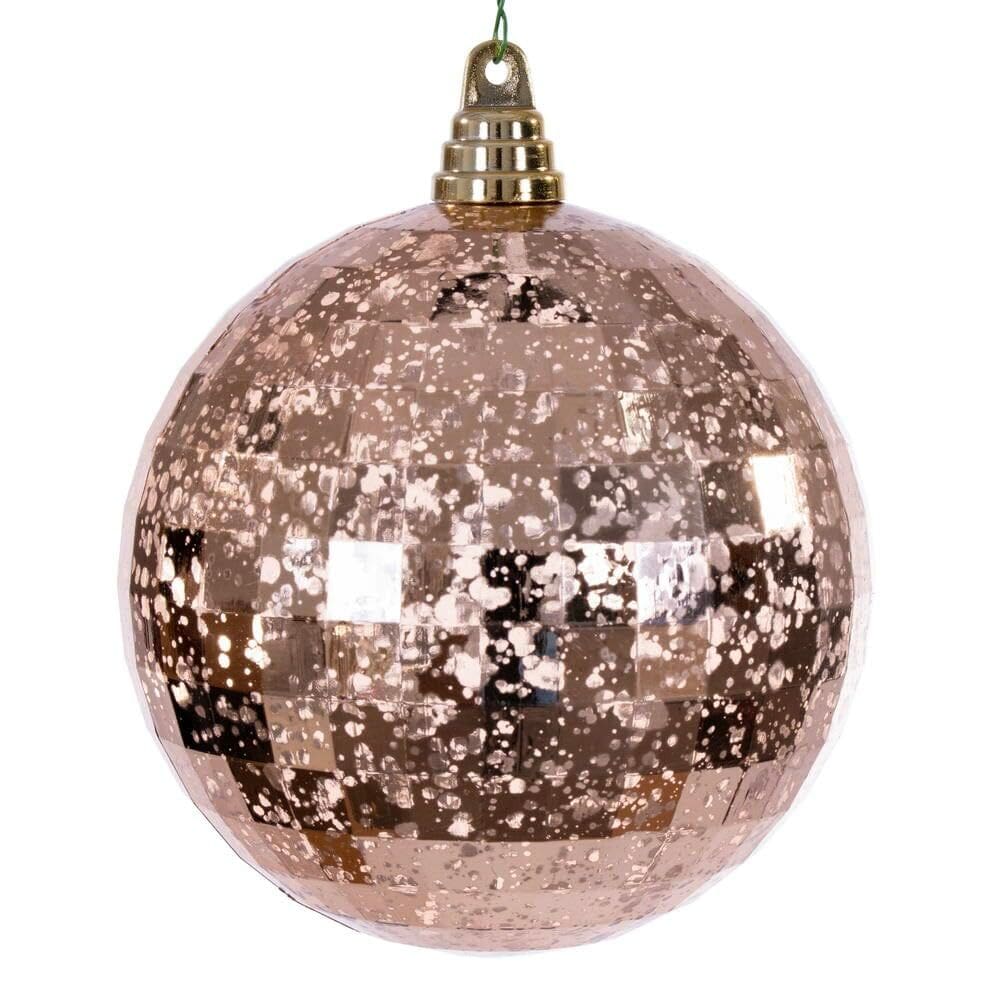 Enfeite suspenso Vickerman 15 cm, ouro rosa, mercúrio, 2 peças