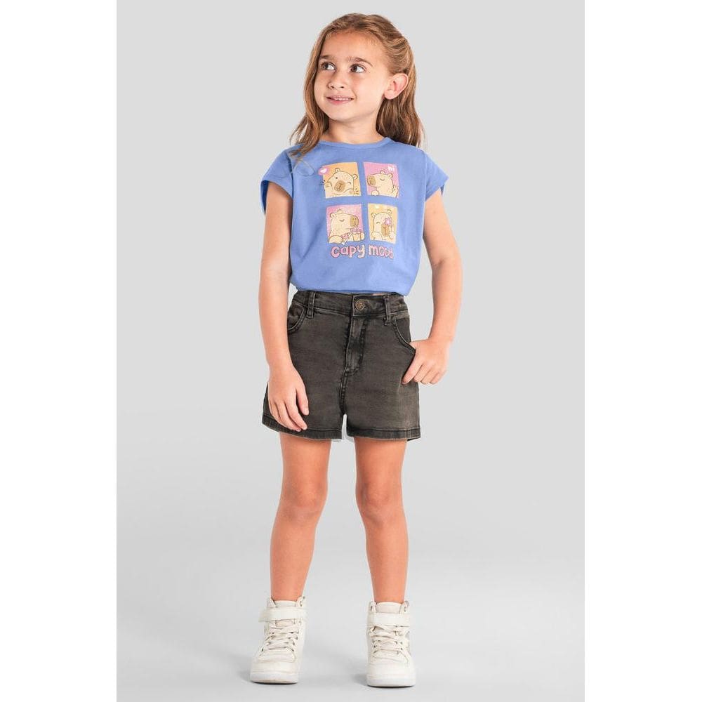Blusa infantil menina de capivara com glitter Brandili