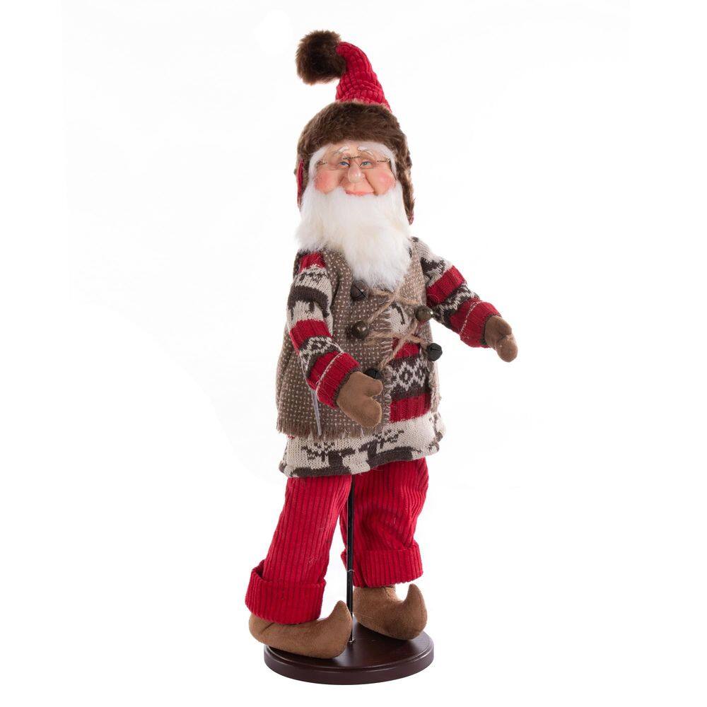 Estatueta Vickerman Santa Doll 43 cm Woodland Collection com suporte