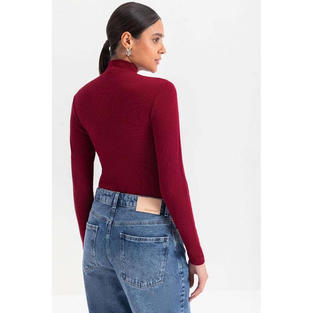 Blusa feminina gola alta em ribana Essendi
