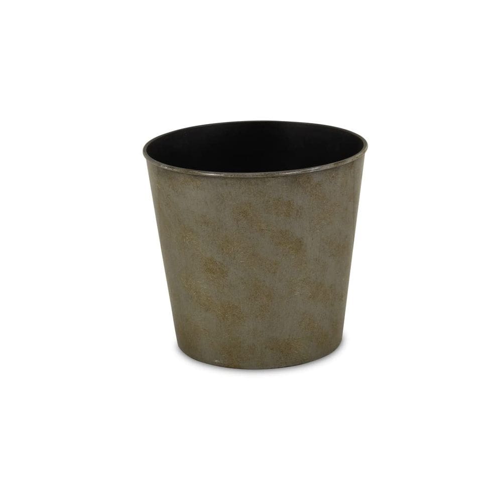 Plantador redondo moderno da Cheung, corpo cônico cinza de 27 cm
