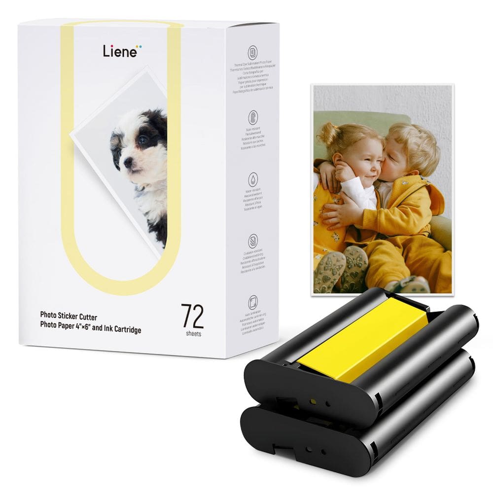 Refil de papel fotográfico e cartucho 4x6 72 folhas para Liene PixCut S1