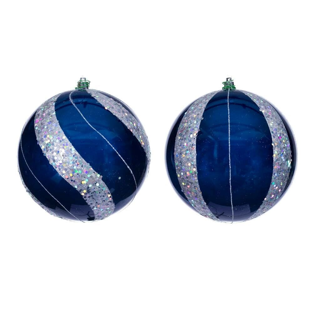 Adorno Colgante Vickerman 15 cm Perla Azul con Lentejuelas Set