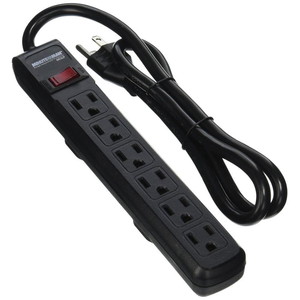 Pacote duplo Power Strip Minuteman MMS362P com 6 tomadas e 241 Joules