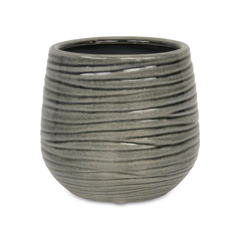 Vaso de cerâmica grande e curvo Planter Cheung`s Fairloam cinza