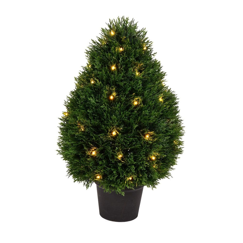 Arbusto em forma de lágrima de cedro artificial Vickerman 61x38 cm