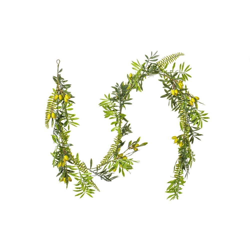 Guirlanda artificial de folhas de oliveira Vickerman 183 cm para interior
