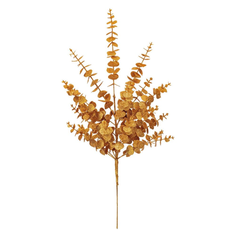 Spray de eucalipto artificial Vickerman 71 cm Gold Glitter, pacote com 2