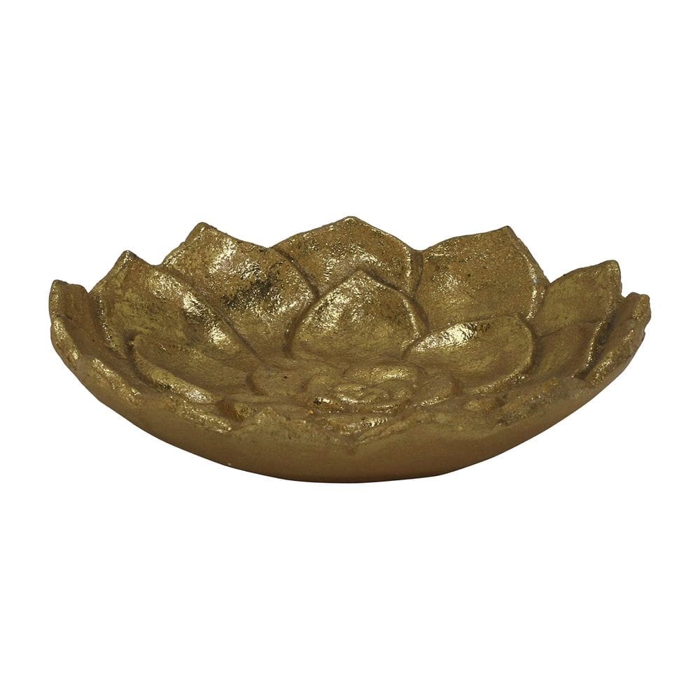 Decoração de lótus de ferro fundido Cheung`s Gold Table Accent Large