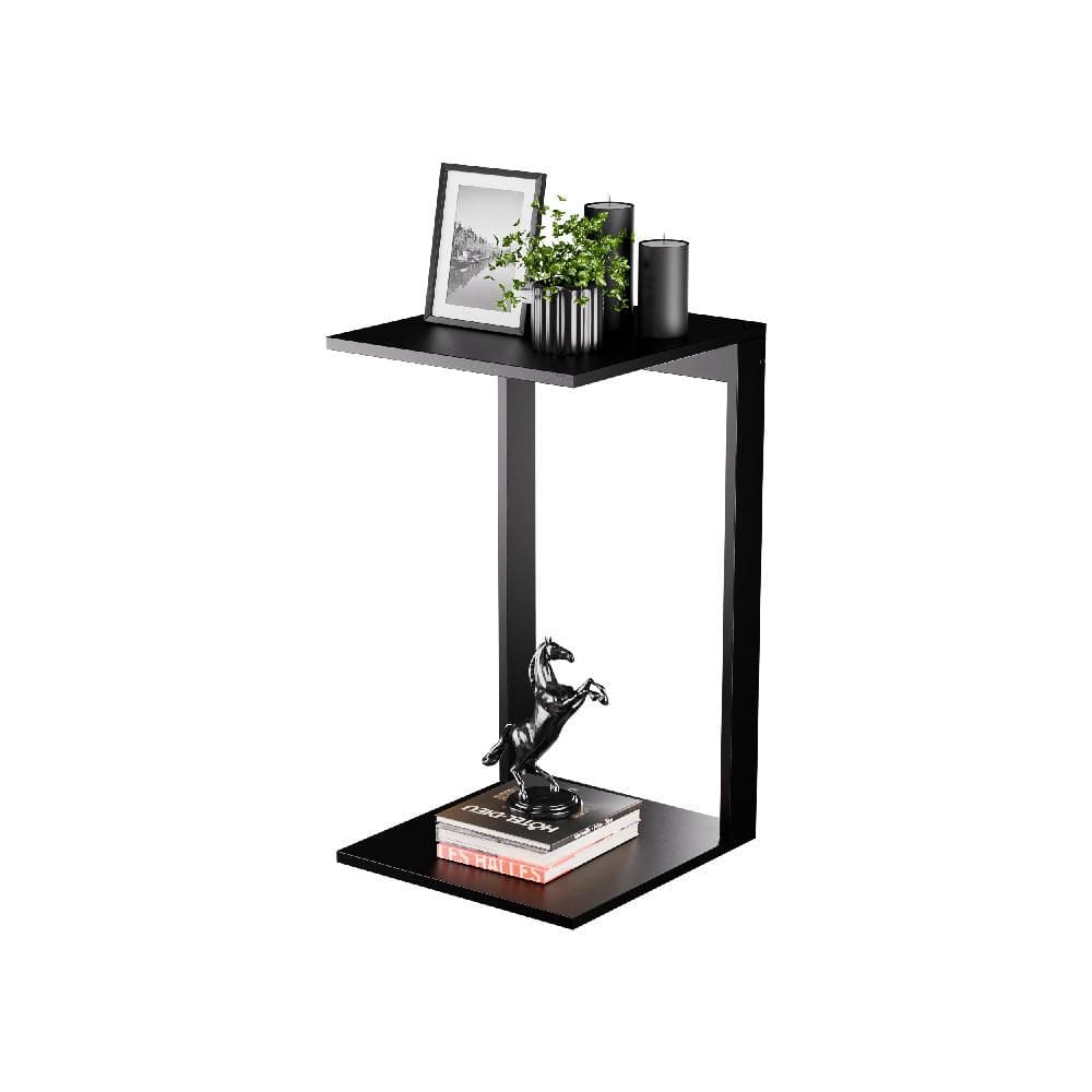 Mesinha Lateral de Apoio Preto Sala Quarto 38x36x65cm