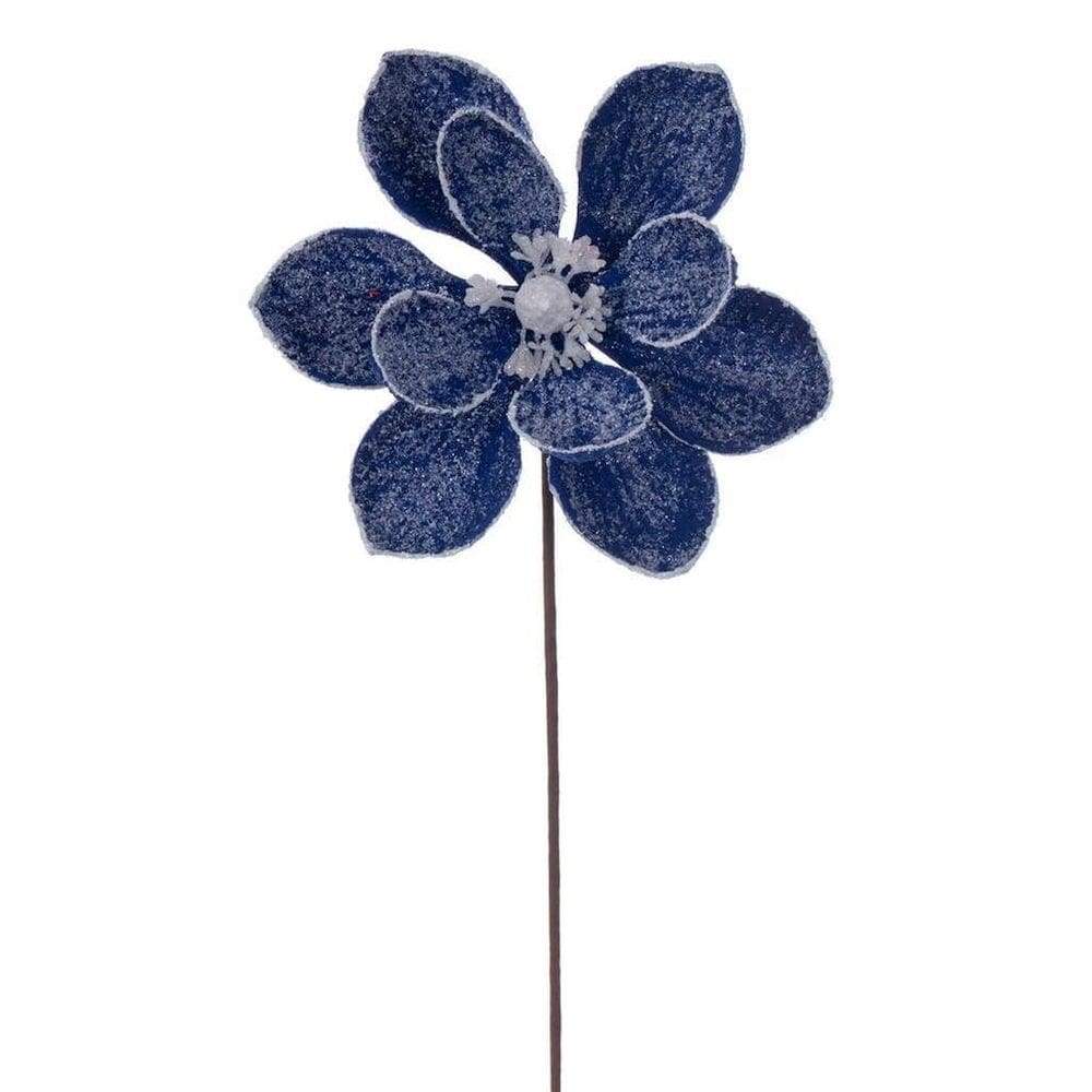 Planta artificial Vickerman Magnolia Stem Blue 58 cm, pacote com 3
