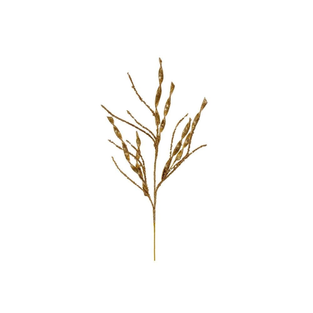 Planta artificial Vickerman 86 cm Gold Wavy Spiral Glitter Spray