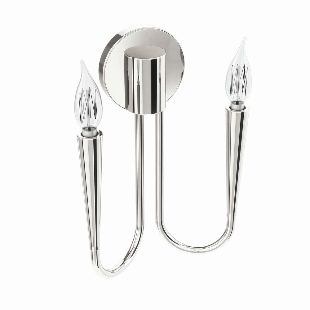 Arandela de parede Modway Penrose de 2 luzes em níquel polido