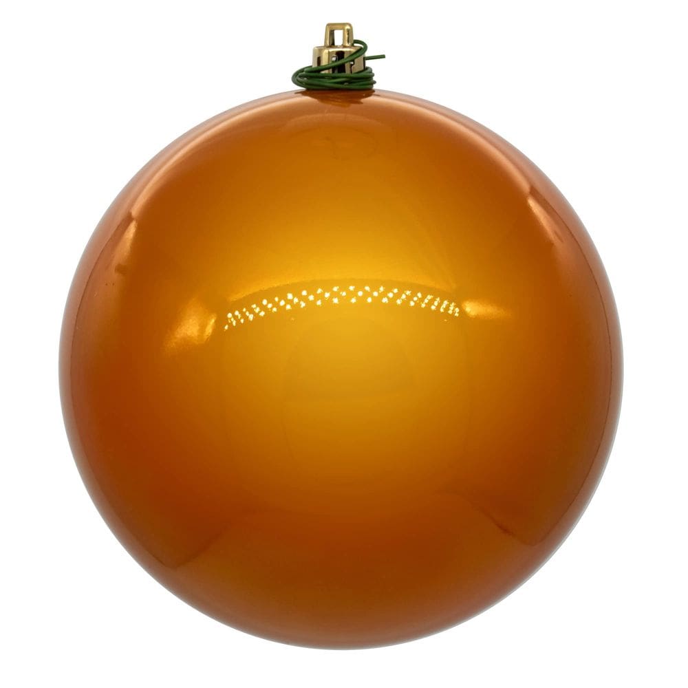 Enfeite suspenso Vickerman, bola de pérolas douradas antiga de 10 cm, 6 peças