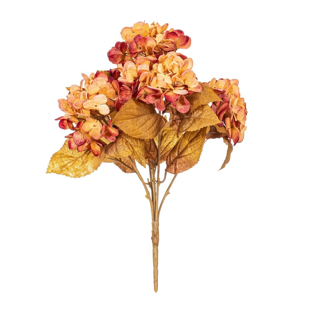 Arbusto de hortênsia artificial Vickerman 42 cm marrom claro/creme, pacote com 2