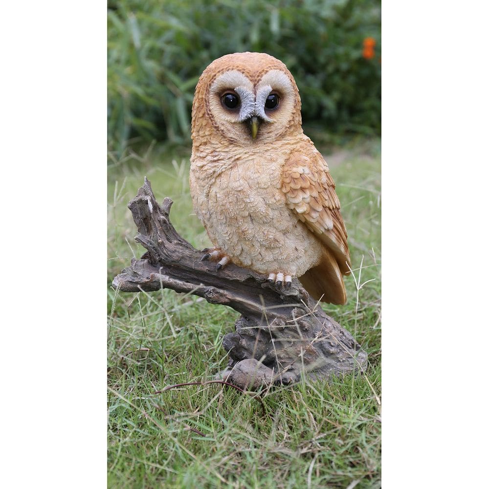 Escultura RUNADI Búho Canela sobre Tronco - Estatua