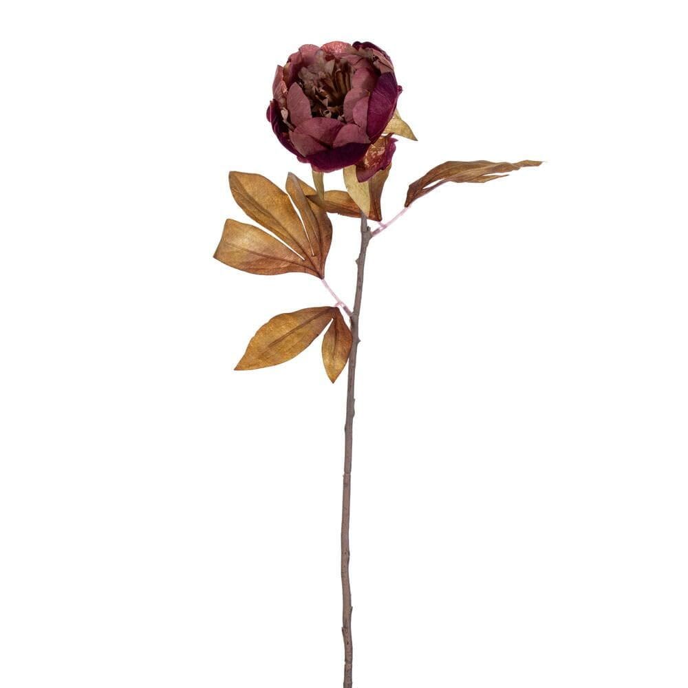 Haste artificial de peônia vermelha/marrom Vickerman, pacote com 6, 53 cm
