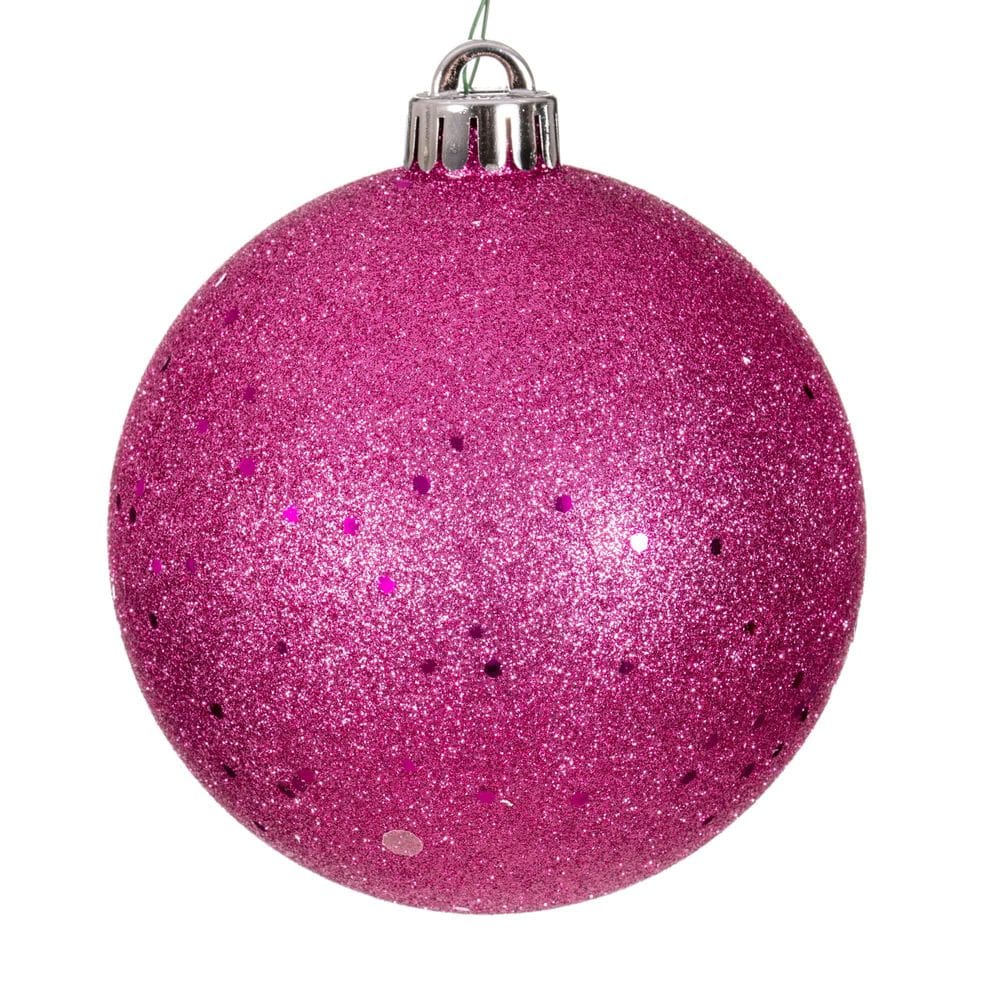 Enfeite suspenso Vickerman, bola de lantejoulas rosa choque de 25 cm