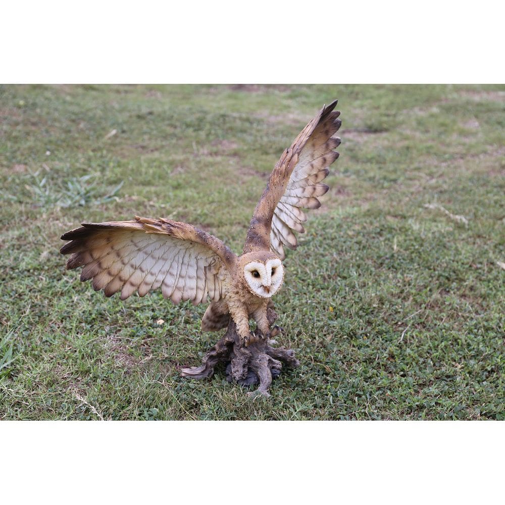 Estatueta RUNADI Barn Owl on Stump Wings Open Statue