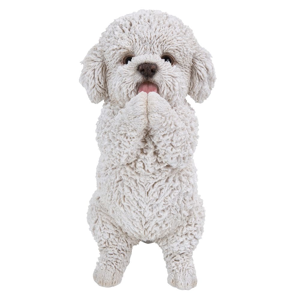Estatueta Hi-Line Gift Ltd brincando de poliresina para cachorros malteses