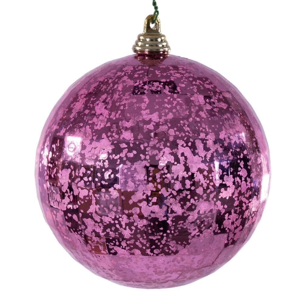 Enfeite suspenso Vickerman 10 cm Pink Mirror Mercury, pacote com 6