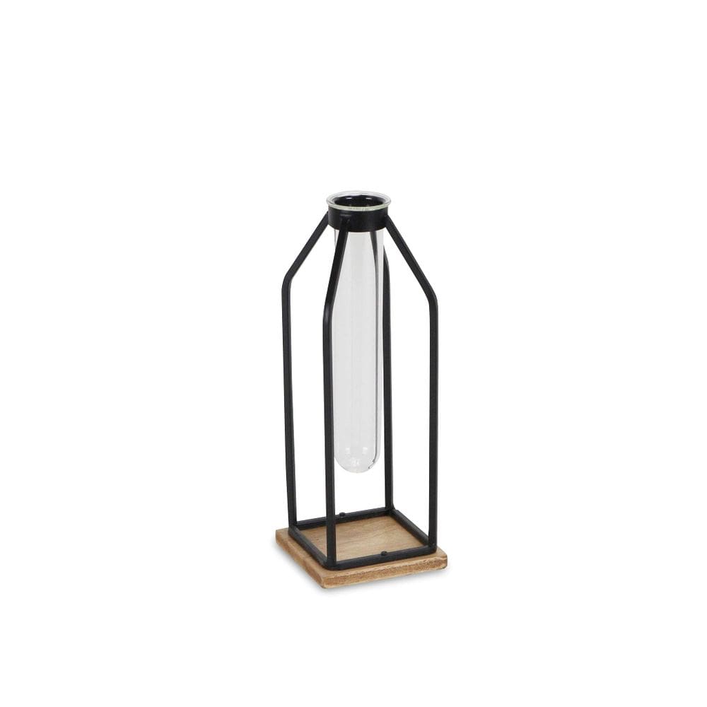Suporte de metal Cheung`s Tall Black com tubo de vidro de 3,2x20 cm