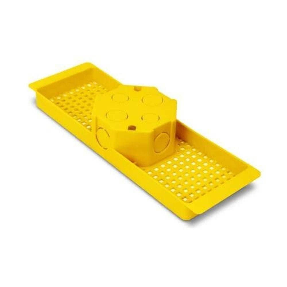 Caixa Luz Pvc Octogonal 30cm Para Laje - Amarela - Instalação Em Lajes