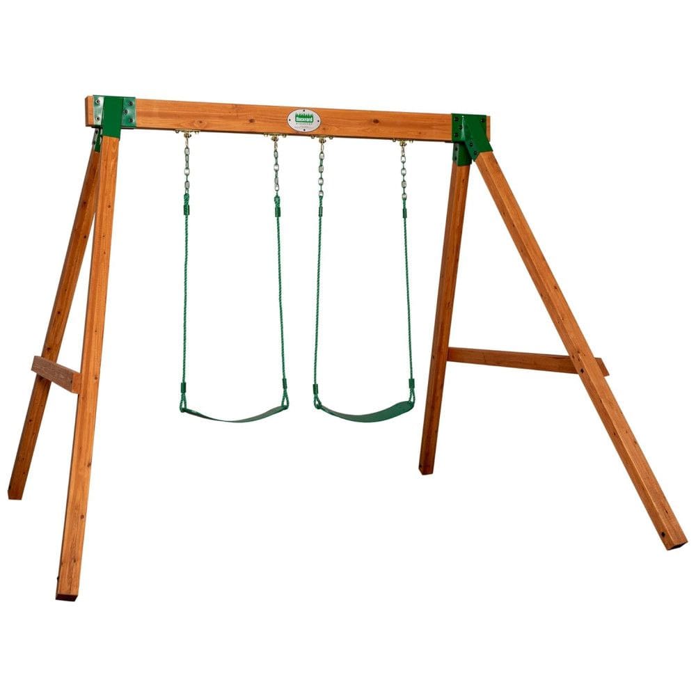 Balanços Backyard Discovery Durango All Cedar Classic Swing Set, 2 Balanços De Cinto Antiesmagamento, Montagem Fácil, Resistente À Água.