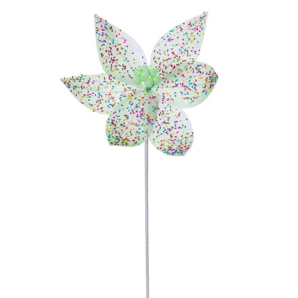 Planta artificial Vickerman Poinsettia Stem 58 cm de hortelã, pacote com 4