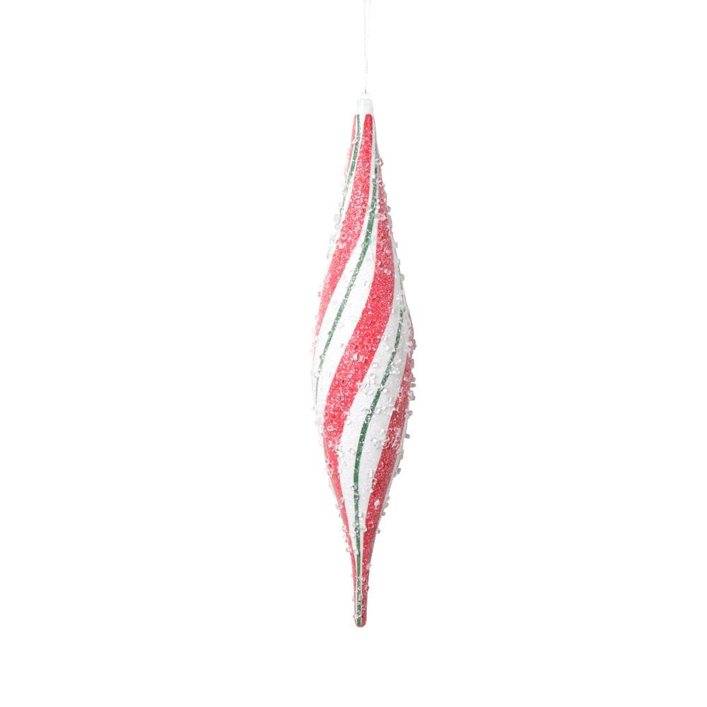 Adorno Colgante Vickerman 33 cm Blanco Rojo Verde Espiral